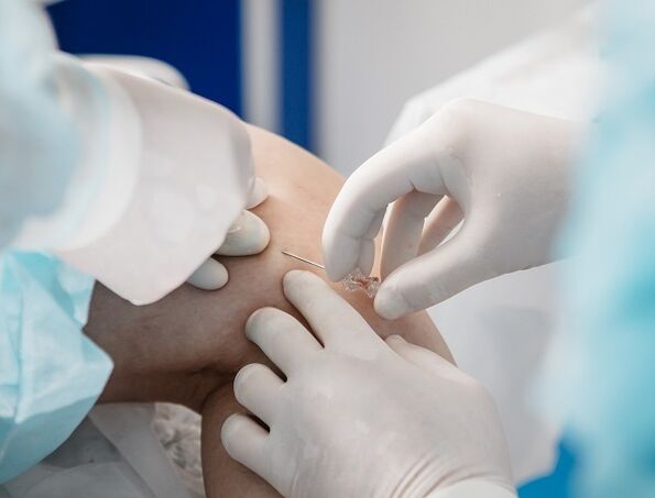 Injection into the leg